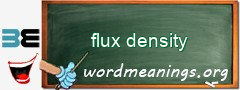 WordMeaning blackboard for flux density